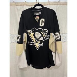 Reebok CCM 250th Pittsburgh Penguins Sidney Crosby #87 NHL Black Jersey Size 54
